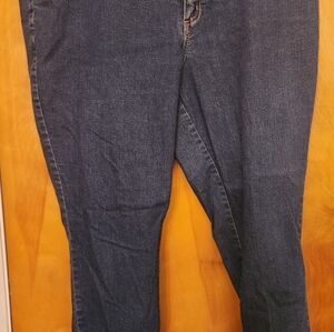 Woman Within Denim Blue Jeans Straight Leg Stretch 20w